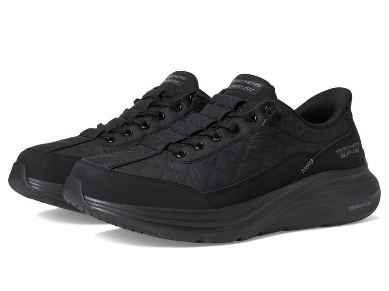 スケッチャーズ メンズ シューズ スニーカー SKECHERS Contour Foam Cozy Fit Hands Free SlipIn BlackBlack ブラック