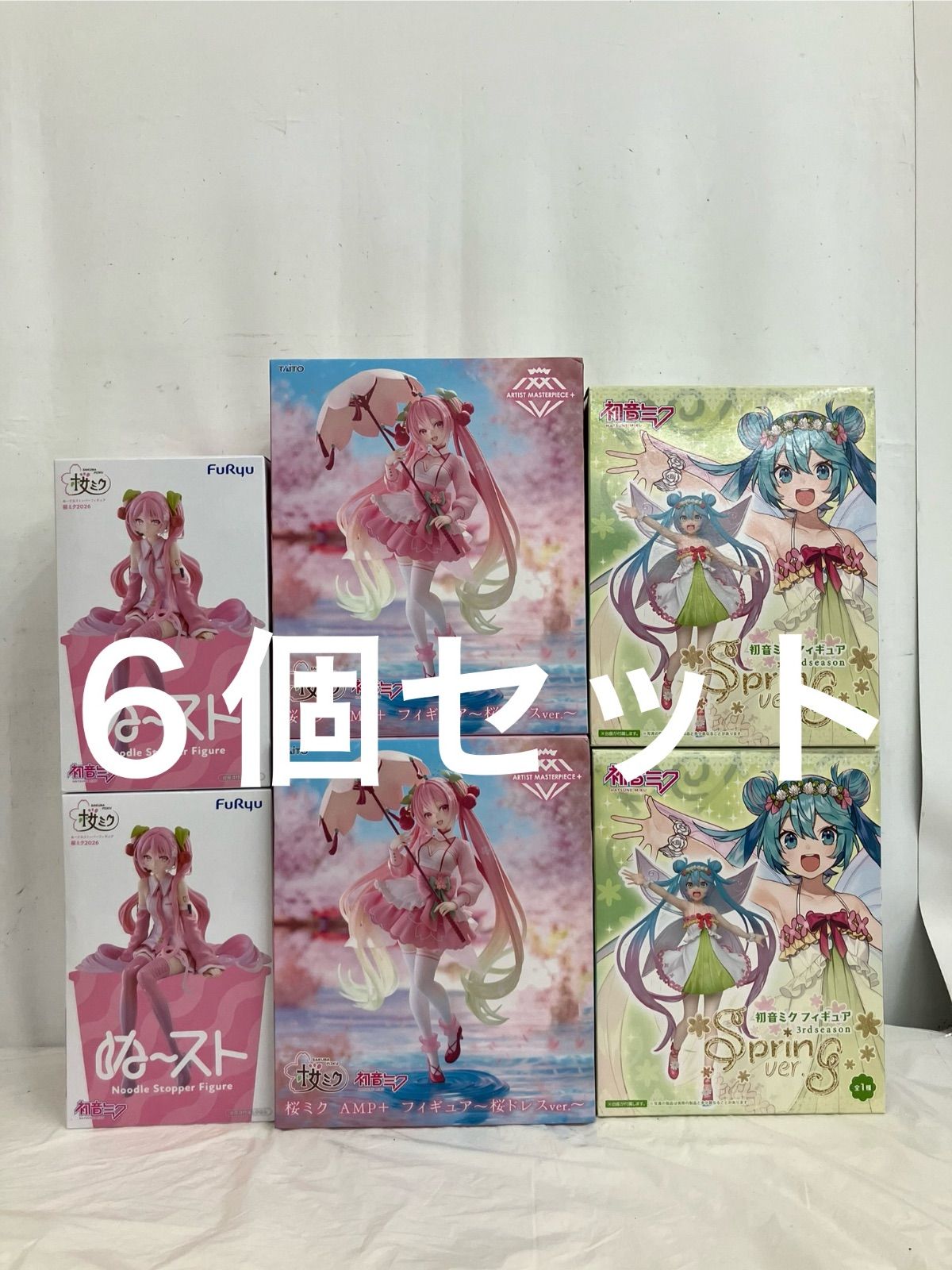 未開封 初音ミク 桜ミク フィギュア ぬースト 桜ドレス Spring 3種 6個セット LF5B74 f107