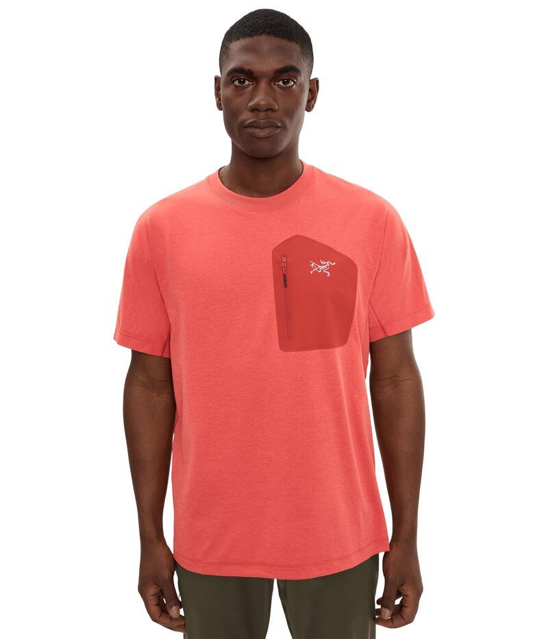アークテリクス メンズ トップス シャツ Arcteryx Konseal Pocket Short Sleeve Shirt Stone RedDark レッド