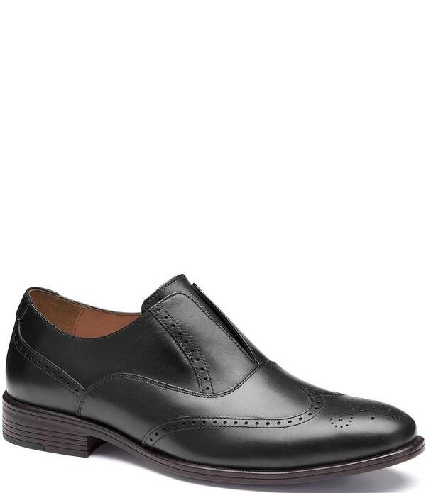 ジョンストンアンドマーフィー メンズ シューズ スリッポン・ローファー ウィングチップ Johnston Murphy Mens Reeve Wingtip SlipOn Black ブラック