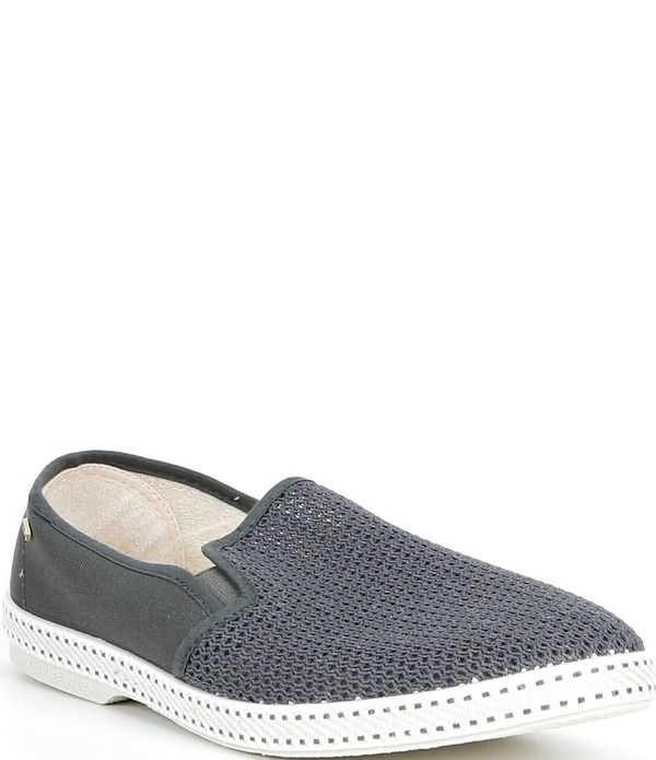 リビエラ メンズ シューズ スリッポン・ローファー メッシュ コットン Rivieras Mens Classicotton Canvas Mesh SlipOn Loafers Anthracite