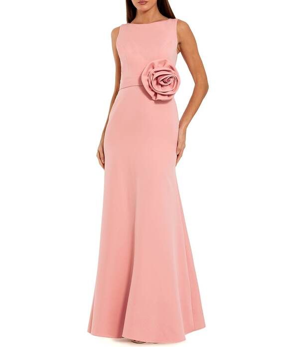 マックダガル レディース トップス ワンピース クレープ A ライン ハイネック ノースリーブ Mac Duggal High Neck Sleeveless Crepe A Line Longown With Flowerose