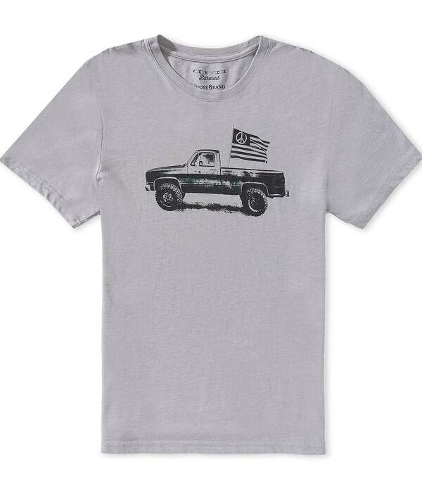 ラッキーブランド メンズ トップス シャツ Lucky Brand Truck and Flag Short Sleeve TShirt Griffin