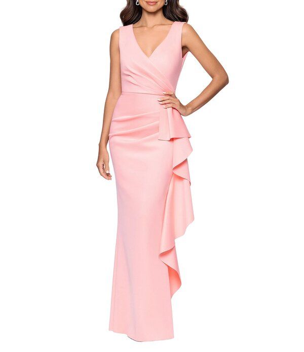 ベッツィアンドアダム レディース トップス ワンピース Vネック スキューバ ノースリーブ Betsy Adam Scuba Sleeveless V Neck Long Sheath Dress Coral コーラル