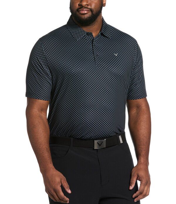 キャラウェイ メンズ トップス シャツ プリントール Callaway Big Tall Golf Print Short Sleeve Polo Shirt Caviar