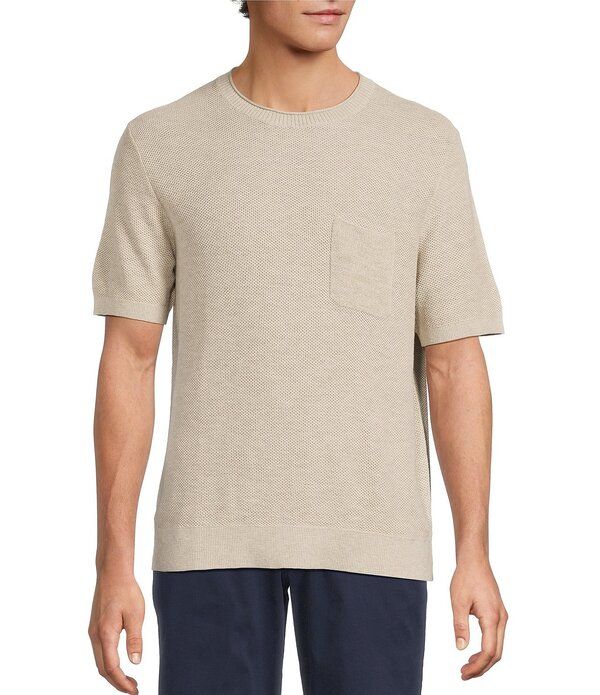 トッミーバハマ メンズ アウター ニット・セーター Tommy Bahama Salthill Pocket Crew Short Sleeve Sweater Oatmeal Heather ヘザー