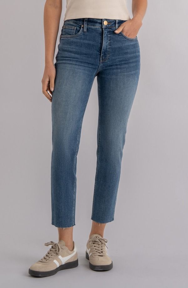 カットフロムザクロス レディース ボトムス カジュアルパンツ ハイウエスト ジーンズ KUT from the Kloth Rachael Raw Hem High Waist Crop Mom Jeans Faithful