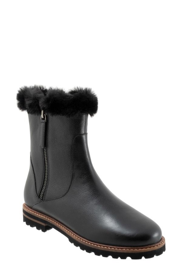 トロッターズ レディース シューズ ブーツ・レインブーツ Trotters Forever Faux Shearling Trim Boot Black ブラック