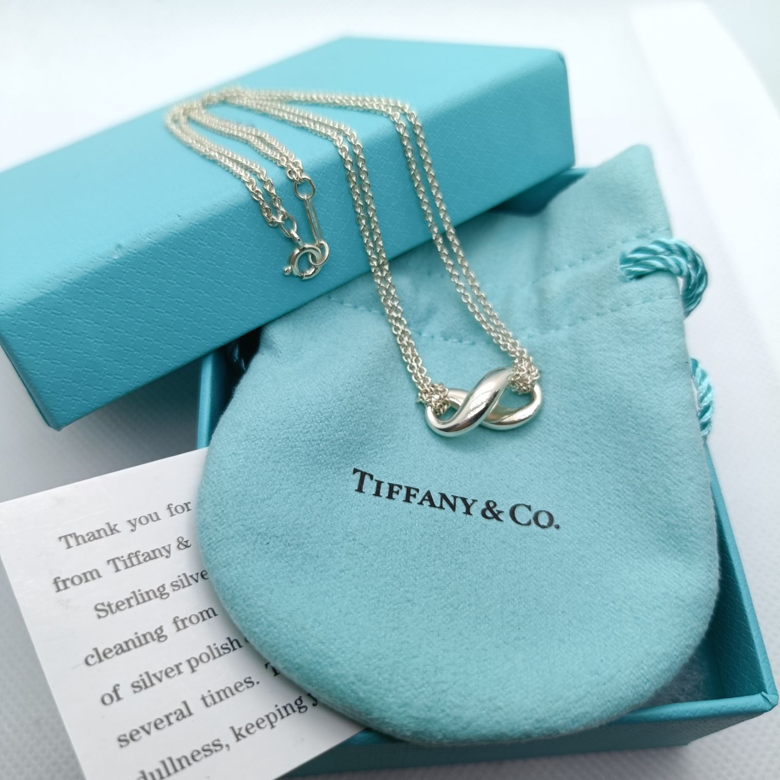 極美品✨️ ティファニー ネックレス インフィニティ ダブルチェーン 