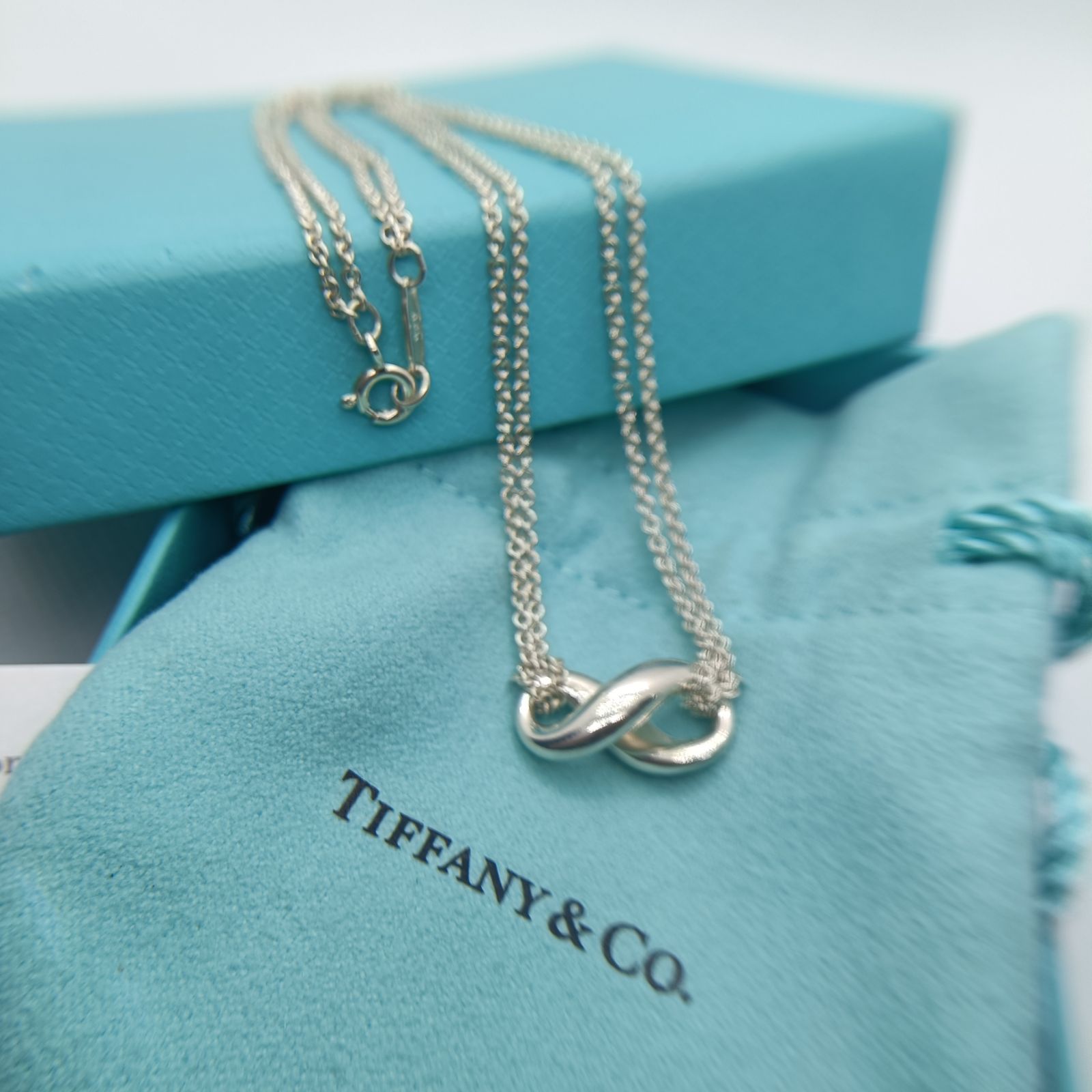 極美品✨️ ティファニー ネックレス インフィニティ ダブルチェーン 