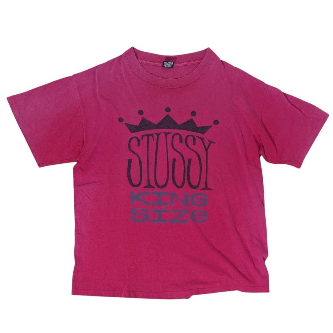 80s OLD STUSSY（オールドステューシー）KING SIZE Tシャツ　黒タグ　クラウン 王冠　アメリカ製