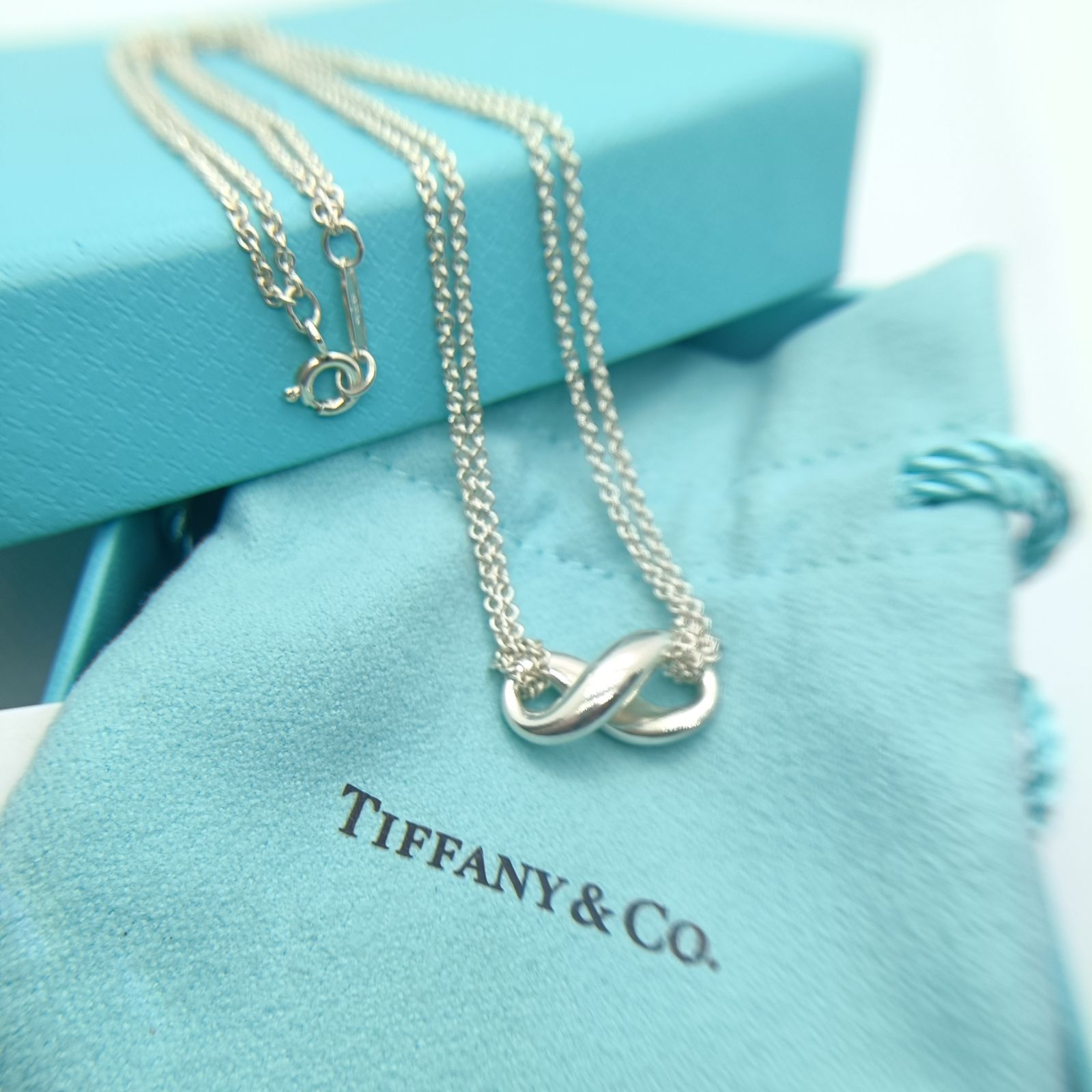 極美品✨️ ティファニー ネックレス インフィニティ ダブルチェーン 