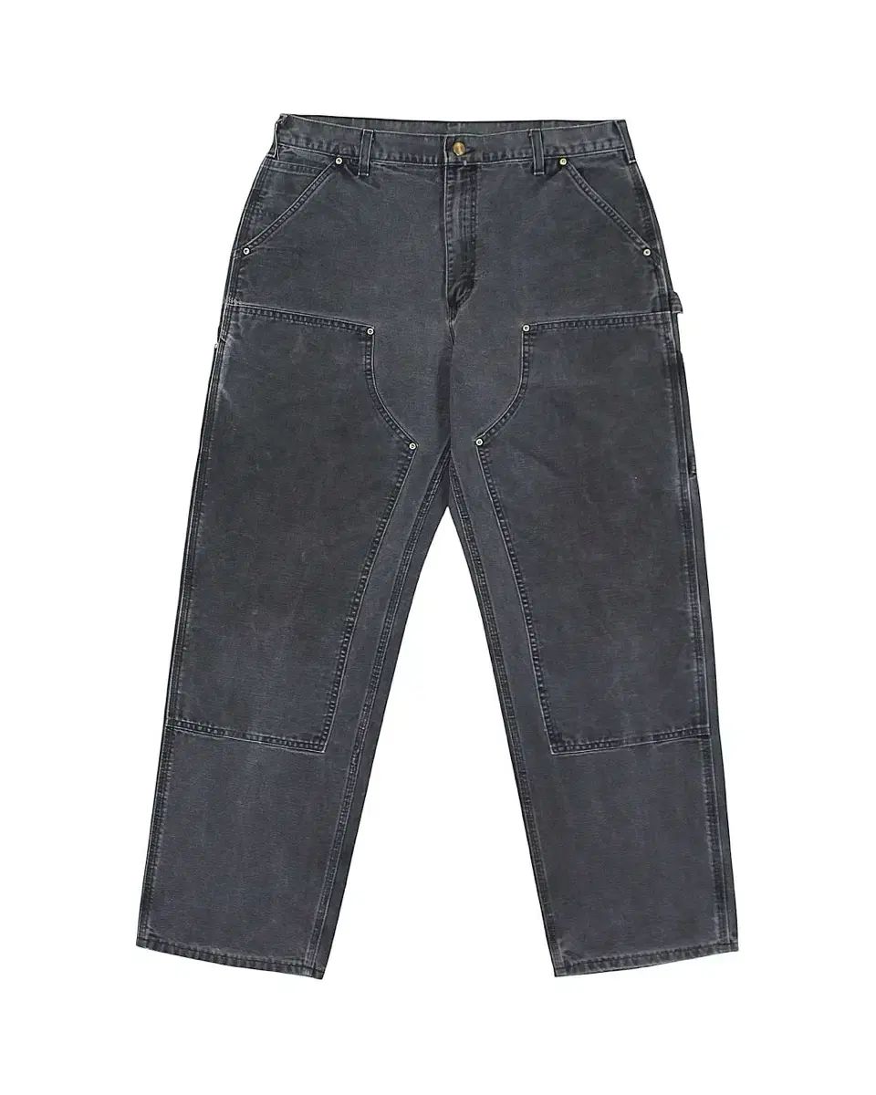 2001 USA Carhartt カーハート B01 BLK ダブルニー カーペンター パンツ ヴィンテージ グレー