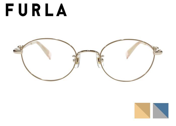 フルラ FURLA vfub37j メガネ めがね 眼鏡 伊達 度付き 老眼鏡 遠近両用 チタン オーバル フルリム レディース 新品 送料無料 48サイズ