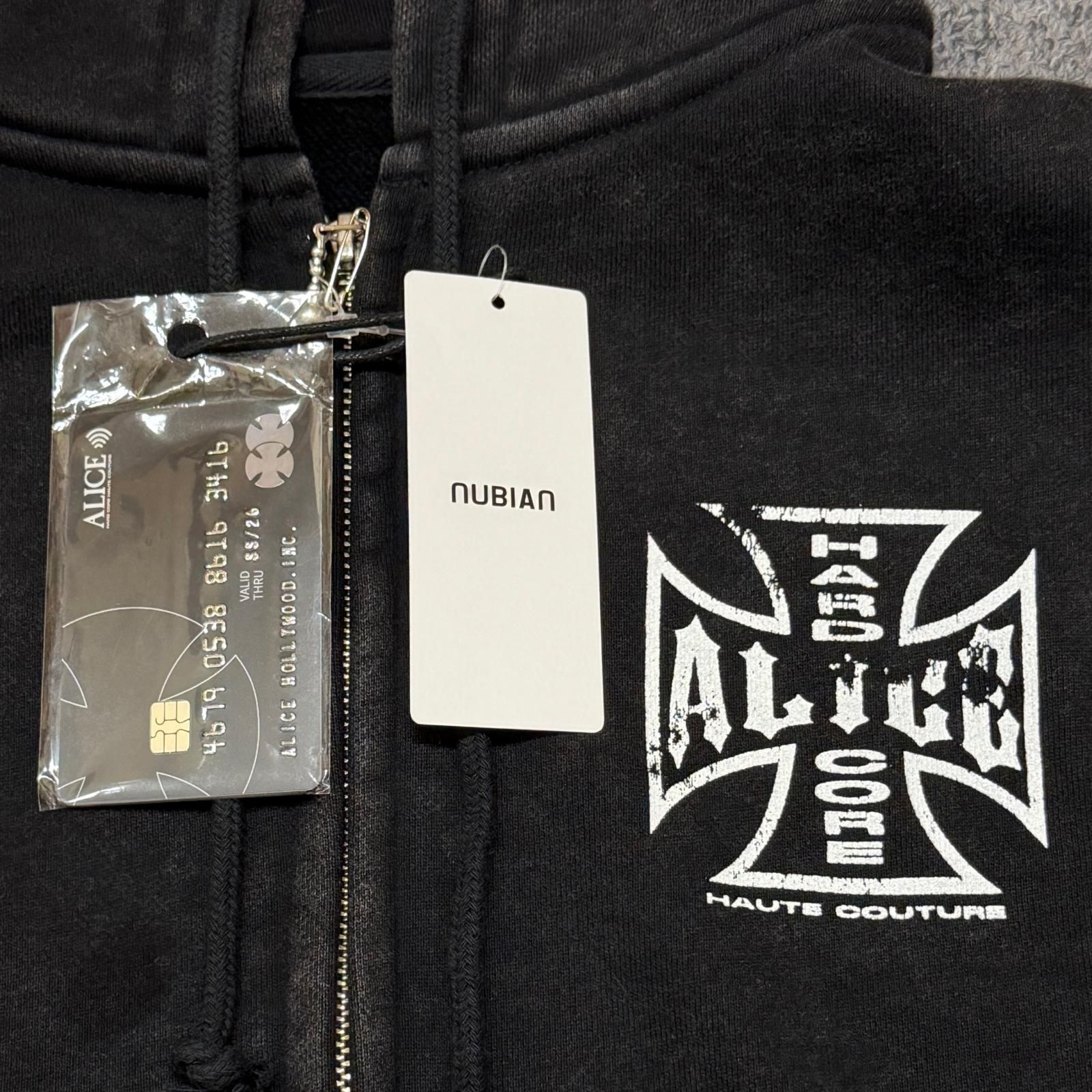 参考上代41800円 ALICE HOLLYWOOD × NUBIAN 26SS MOTO COUTURE HOODIE