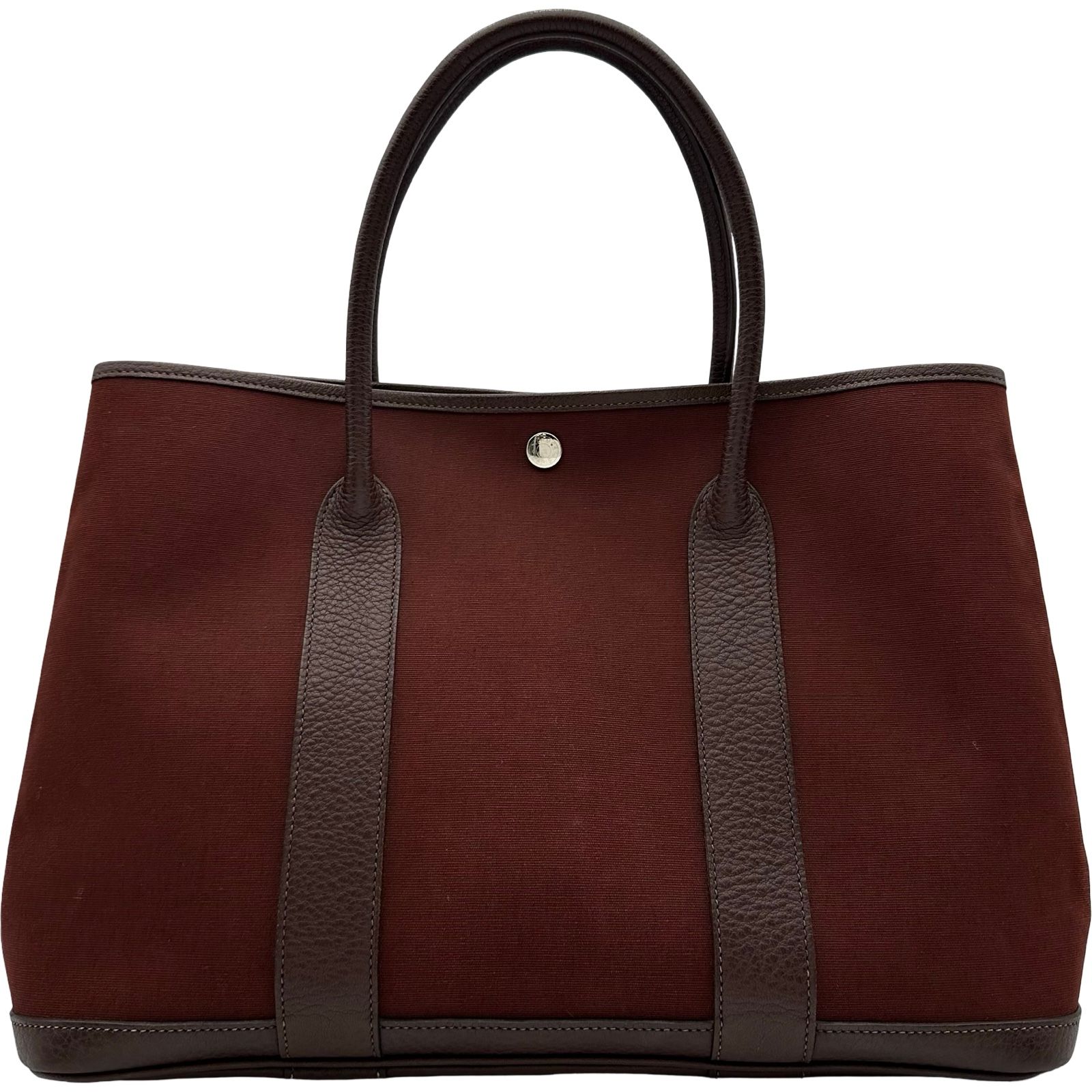 エルメス HERMES ガーデンパーティPM □I刻印 ブラウン シルバー金具 トワル レディース トートバッグ