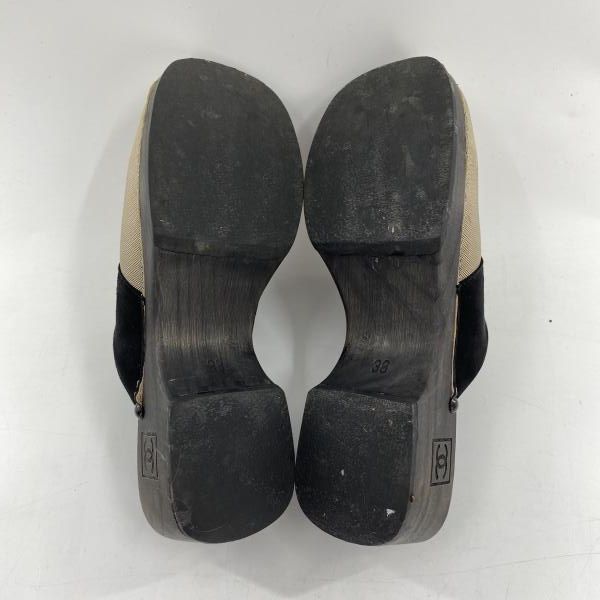 中古】CHANEL サボサンダル 38 ブラック グレー シャネル[10] - メルカリ