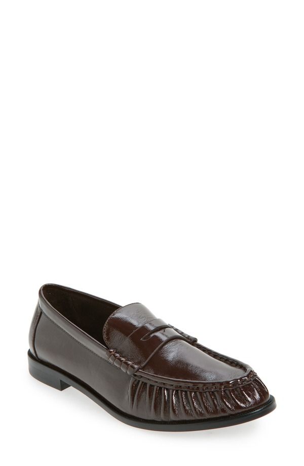 ジェフリー キャンベル レディース シューズ スリッポン・ローファー トール Jeffrey Campbell Stallone Penny Loafer Brown Crinkle Patent ブラウン