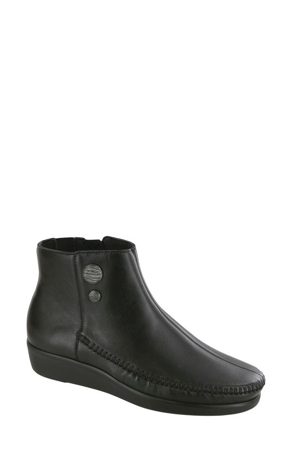 サス レディース シューズ ブーツ・レインブーツ SAS Jade Zip Bootie Black Leather ブラック