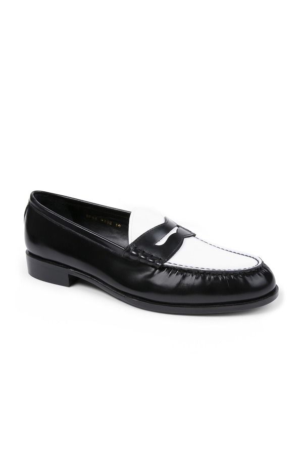 アンソニー ヴィア メンズ シューズ スリッポン・ローファー Anthony Veer Como Penny Loafer Black White ホワイト