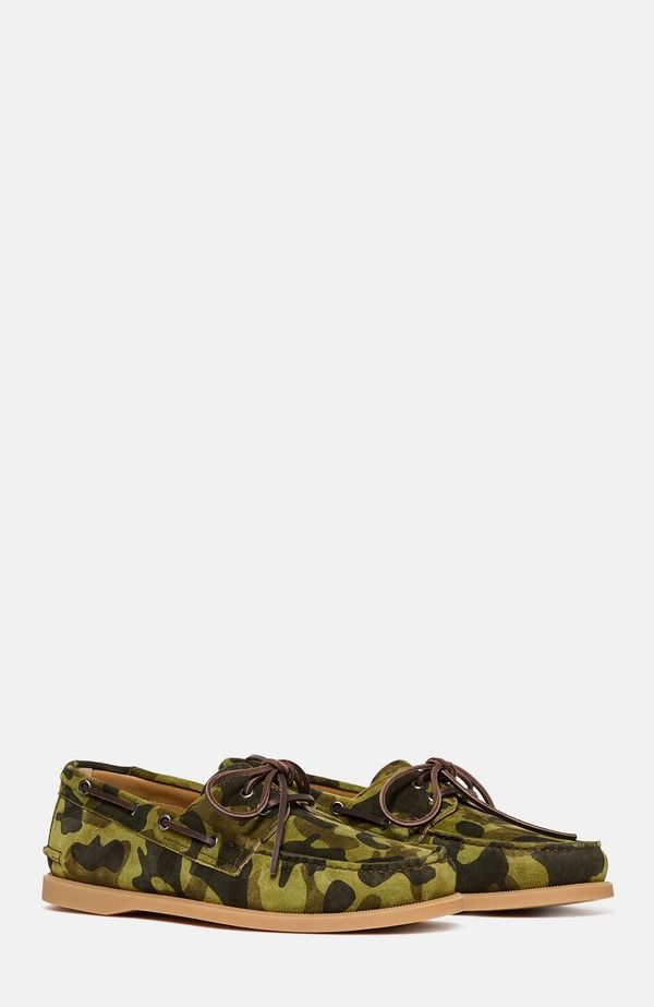 スカロッソ メンズ シューズ SCAROSSO Morgan Boat Shoes Camouflage Suede