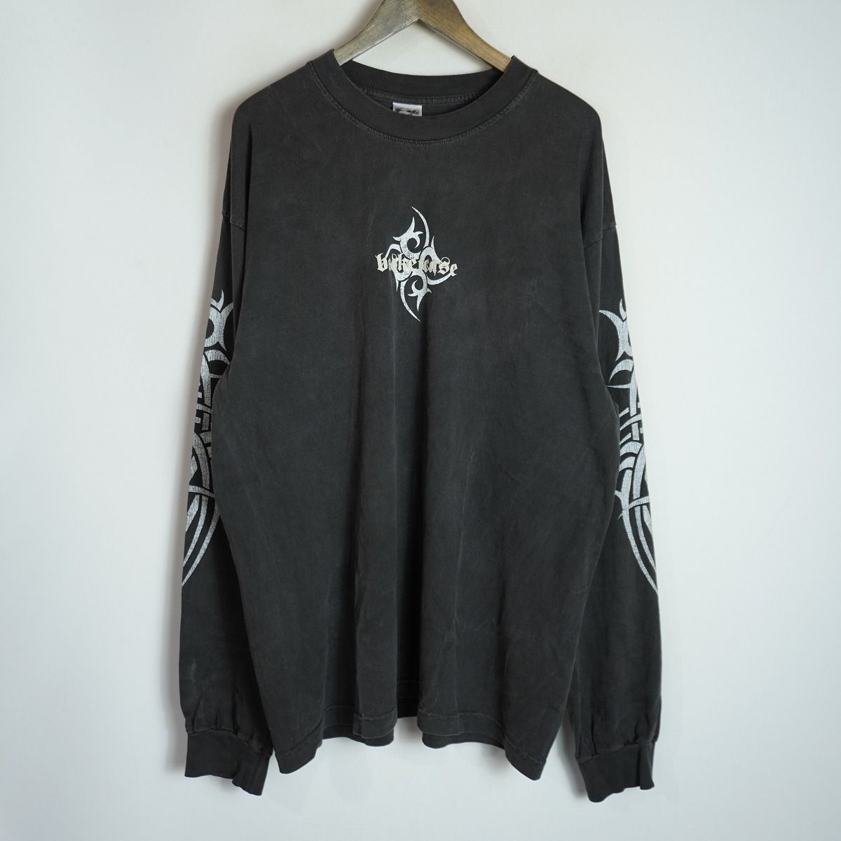 Basketcase バスケットケース Pain long sleeve ビンテージ加工 ロングスリーブ Tシャツ 長袖 ロンT グラフィック プリント 黒 XL 3237Q★4