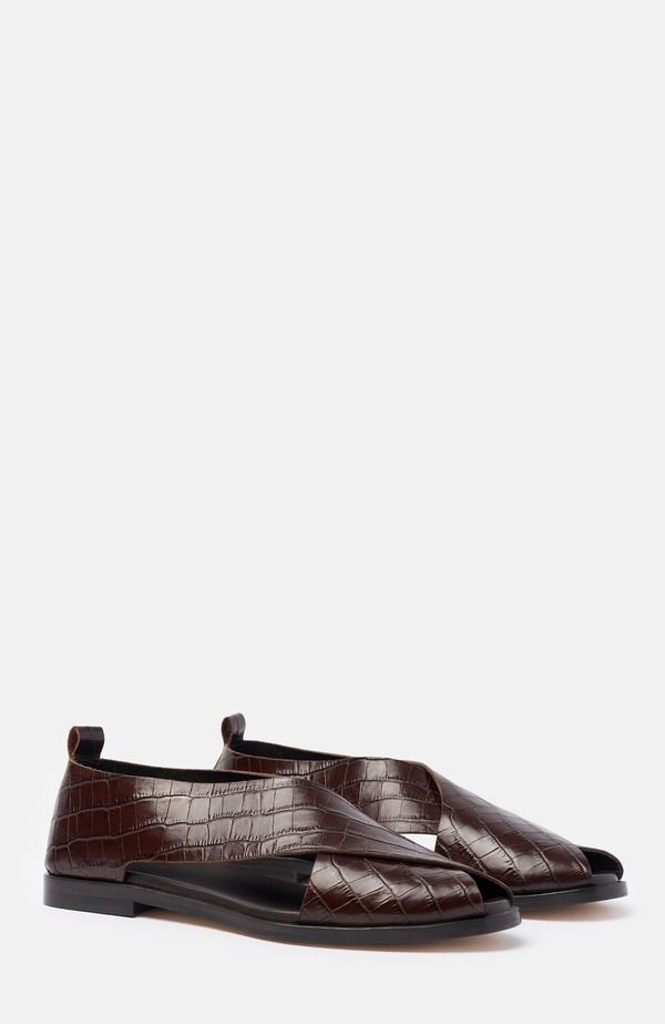 スカロッソ メンズ シューズ サンダル SCAROSSO Erosandals Dark Brown CrocoPrint Calf ブラウン 62,590円
