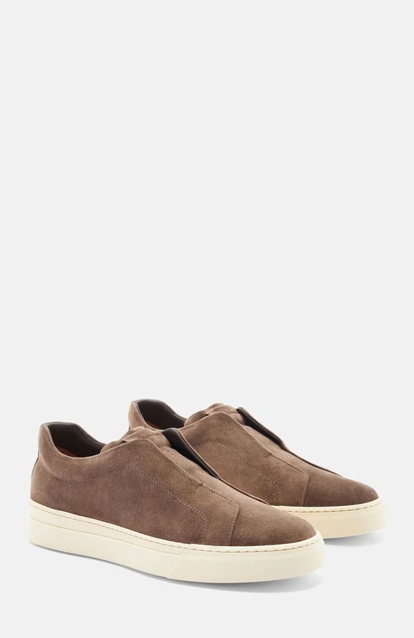 スカロッソ メンズ シューズ スニーカー SCAROSSO Luca Sneakers Taupe Suede トープ