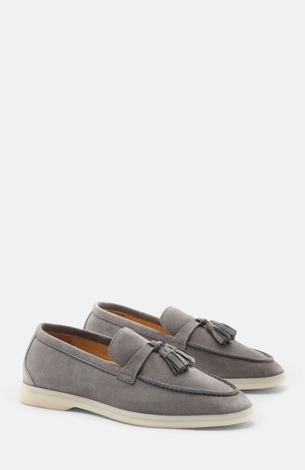 スカロッソ レディース シューズ スリッポン・ローファー SCAROSSO Leandra Loafers Grey Suede グレー