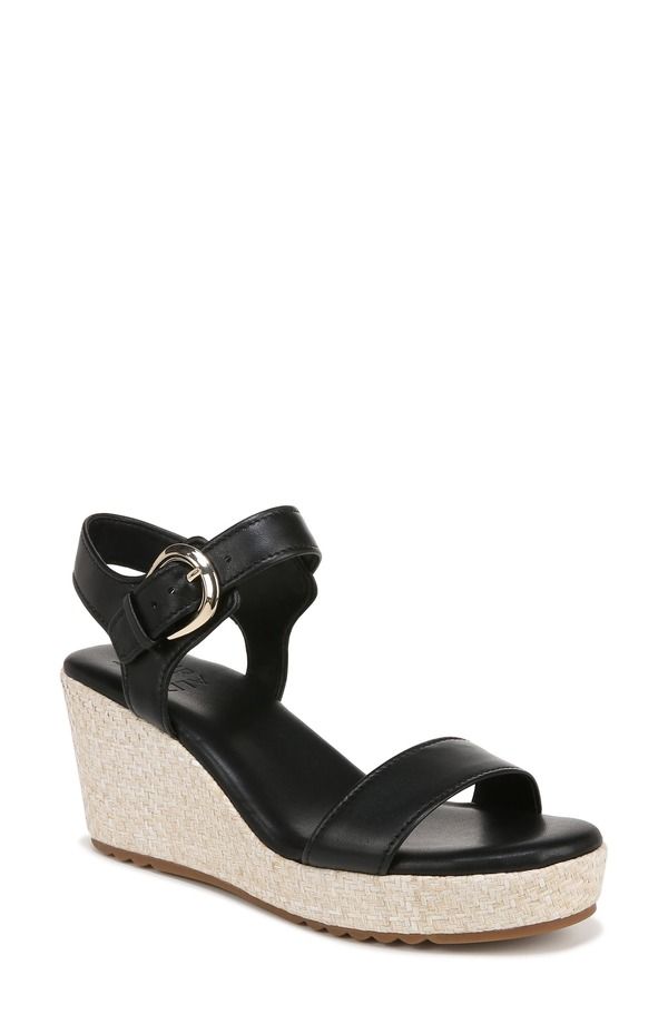 ナチュライザー レディース シューズ ヒール プラットフォーム サンダル アンクル Naturalizer Stellankle Straplatform Wedge Sandal Black Leather ブラック