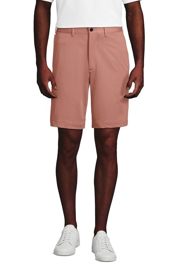 ランズエンド メンズ ボトムス カジュアルパンツ ショートパンツ Lands End Traditional Fit 9 Flex Performance Golf Shorts Cameo Rose