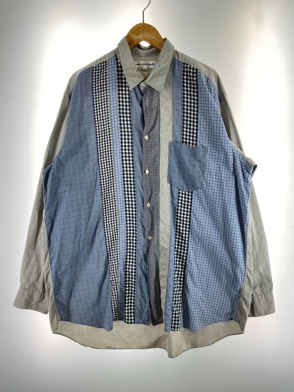 COMME DES GARCONS SHIRT コムデギャルソンシャツ 切替CHECK SHIRT 長袖チェックシャツ トップス 【140-260527-yn-23-min】 14,300円