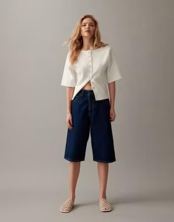 エイソス レディース ボトムス ハーフパンツ・ショーツ ショートパンツ ASOS DESIGN baggy Bermuda shorts in rinse