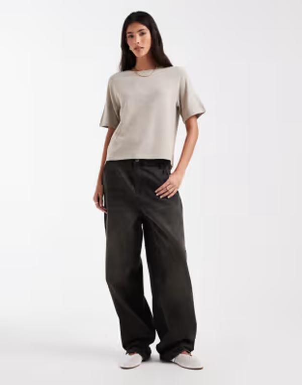 ピーシーズ レディース アウター ニット・セーター Pieceshort sleeve knit sweater in heathered Pottery ベージュ