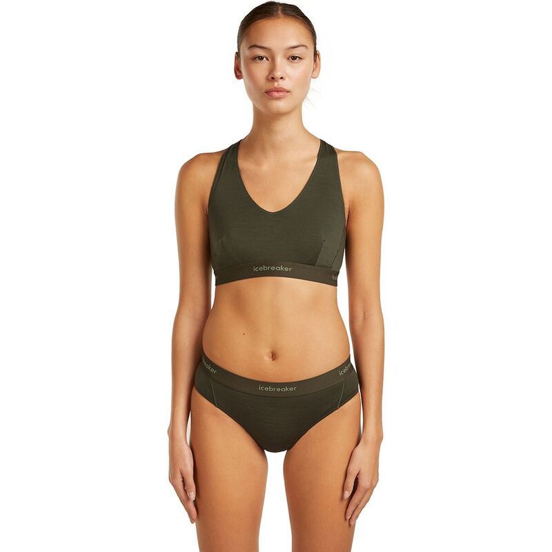 アイスブレーカー レディース アンダーウェア ブラジャー Icebreaker Merino 125 CoolLite Sprite Racerback Bra Womens Dk Loden