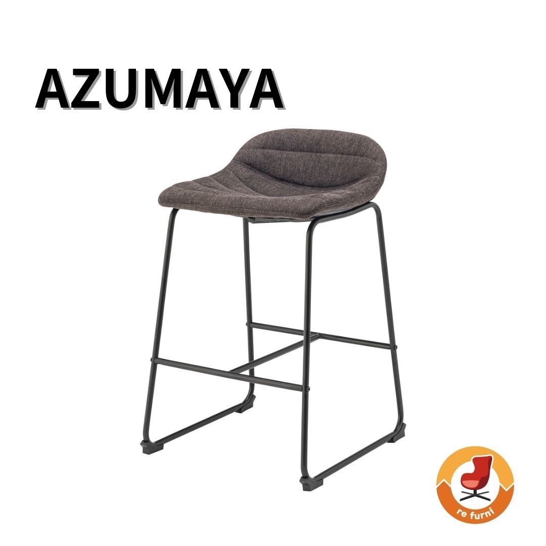 【新品未使用】 AZUMAYA 東谷 YORIN ヨリン PC-258CBR カウンターチェア ハイチェア ファブリック 黒脚 足置き フットレスト付き
