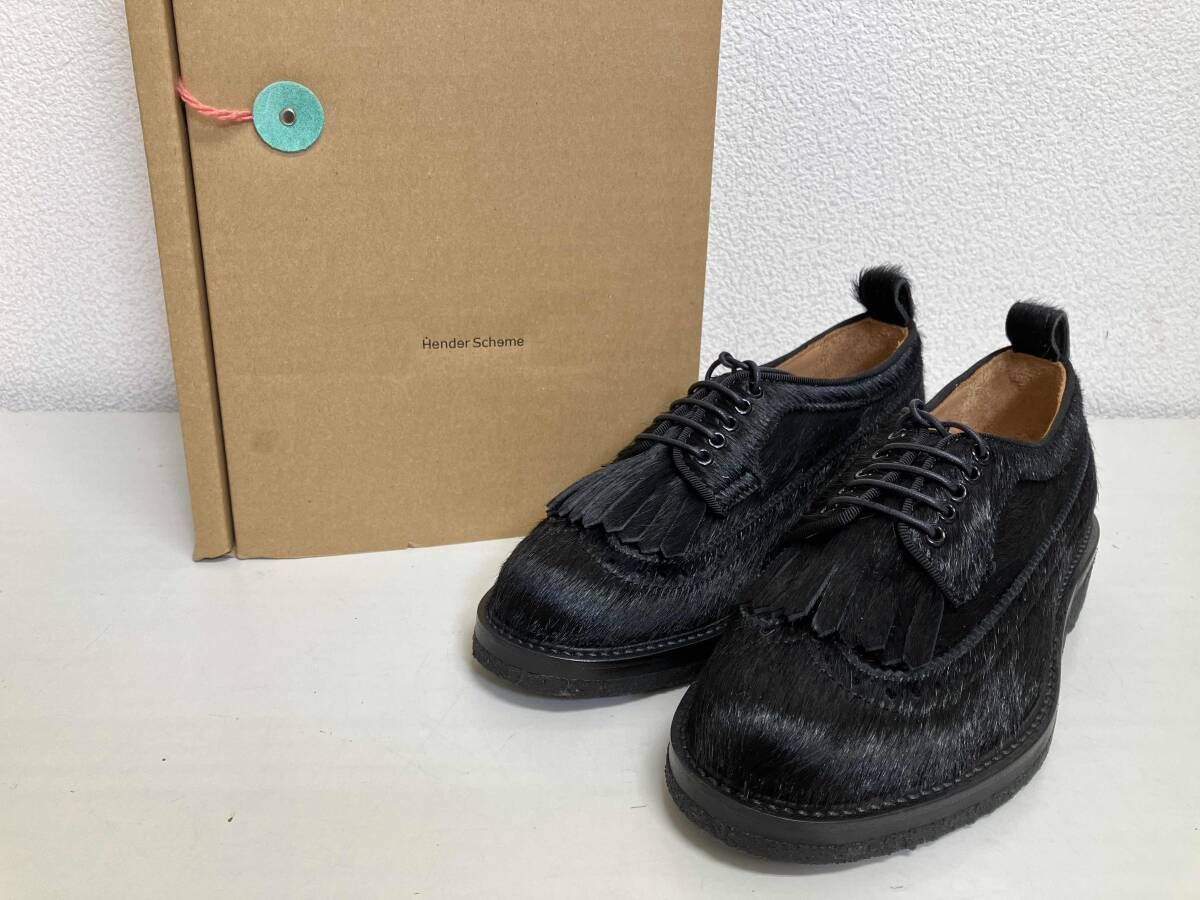 Hender Scheme エンダースキーマ hairy guernica QN-S-GUE ブラック ローファー カウヘアー ブランドサイズ1