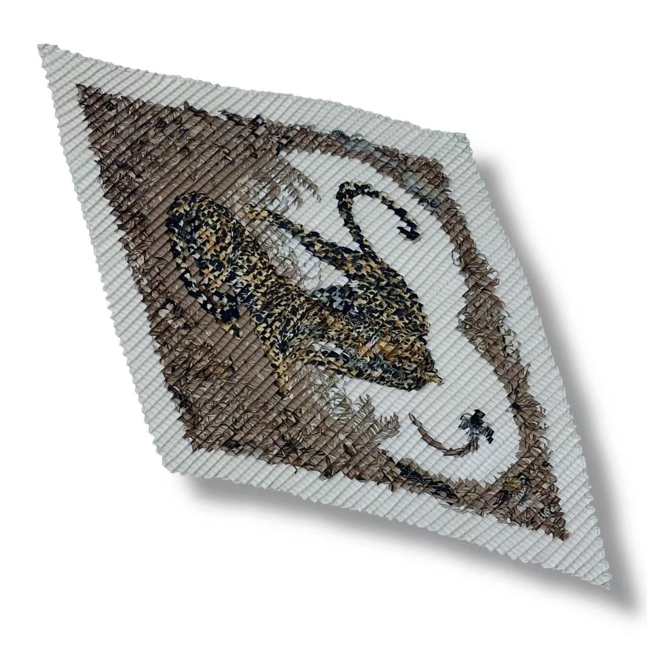 美品 HERMES エルメス プリーツ JUNGLE LOVE ジャングル・ラブ シルク ホワイト