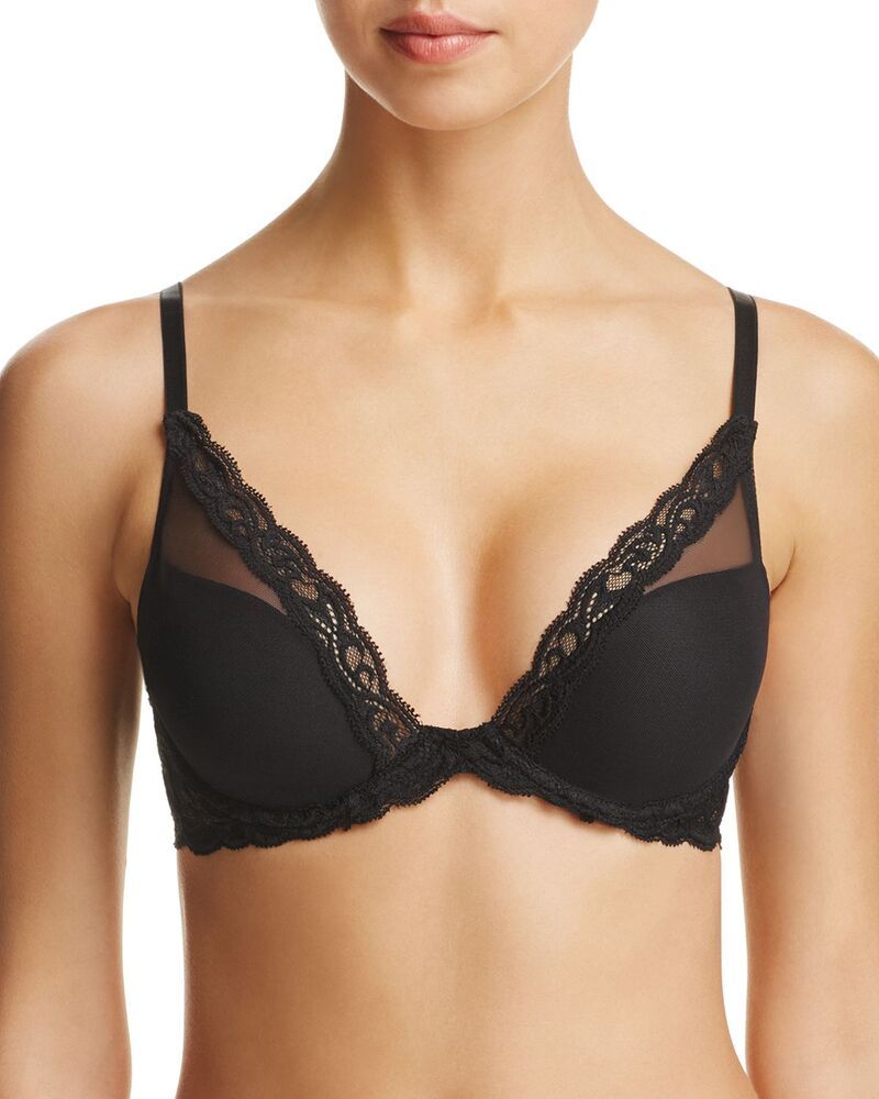ナトリ レディース アンダーウェア ブラジャー Natori Feathers Contour Plunge Bra Black ブラック