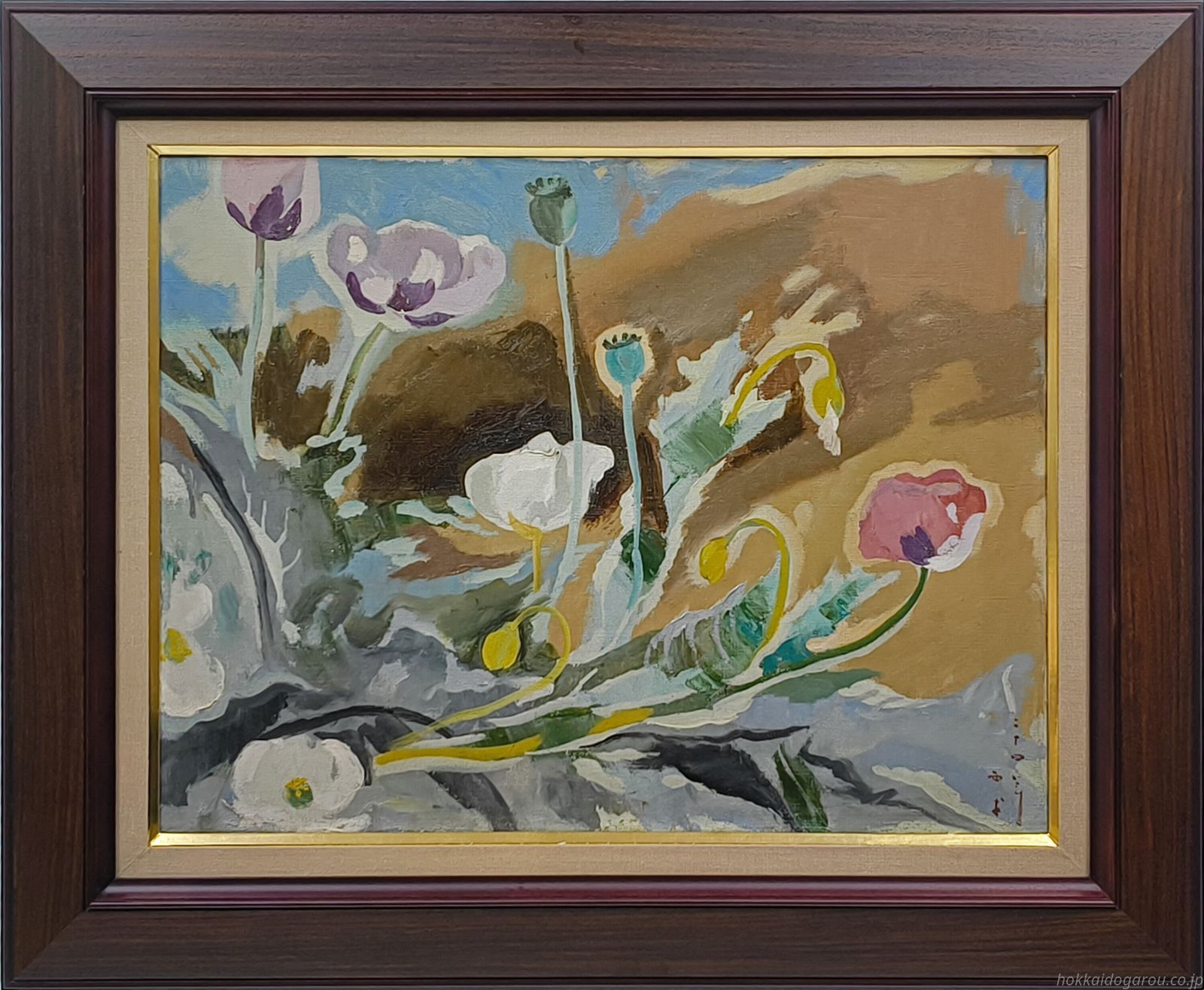 西村計雄 「けし」 油絵・油彩画 絵画