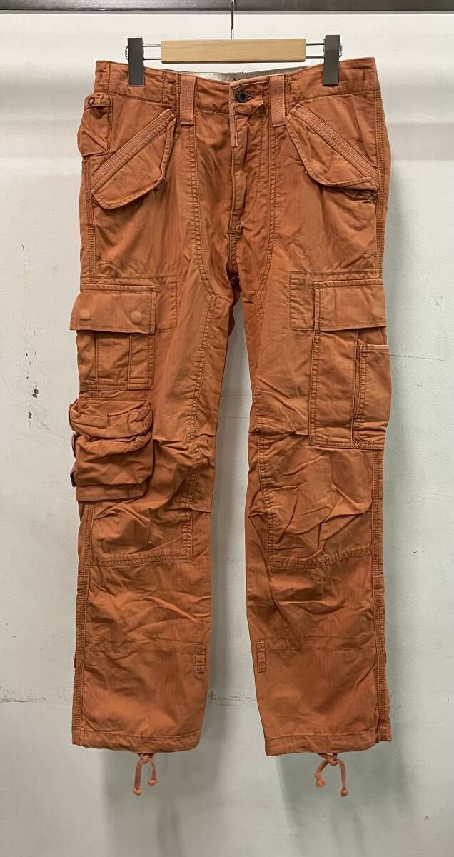 RALPH LAUREN ラルフローレン 綿パン カーゴ CARGO SLIM FIT MIL-J-4883A アメリカンカジュアル オレンジ サイズ30/30