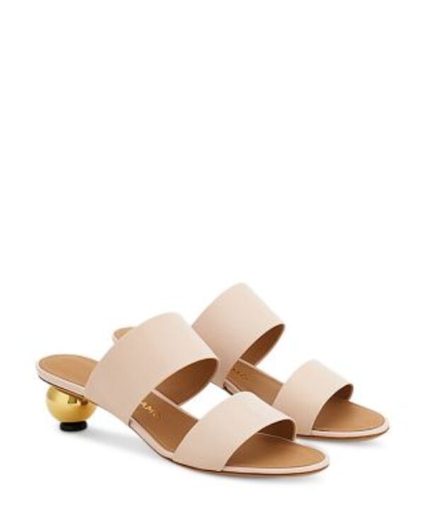 フェラガモ レディース シューズ サンダル レザー ヒール FERRAGAMO Womens Leather Bauble Heel Sandals Nero