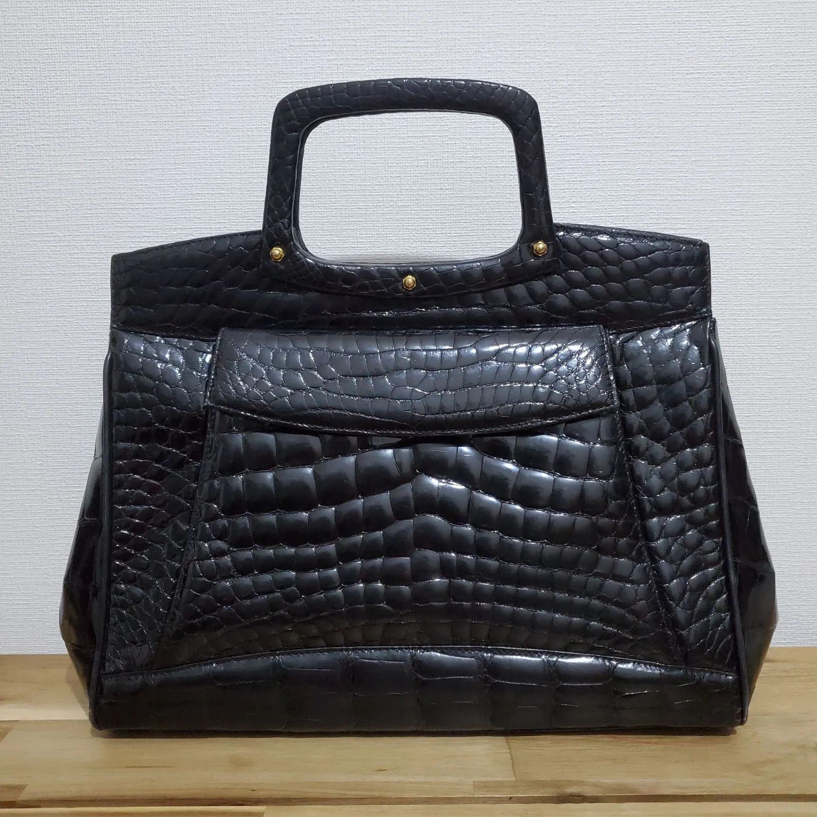CROCOLUX クロコラックス クロコダイル レザー ハンドバッグ
