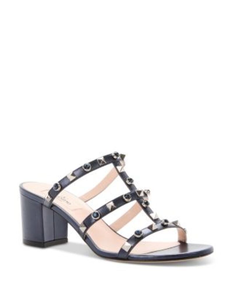 ヴァレンティノ レディース シューズ サンダル Valentino Garavani Womenstudded Slide Sandals Navy ネイビー
