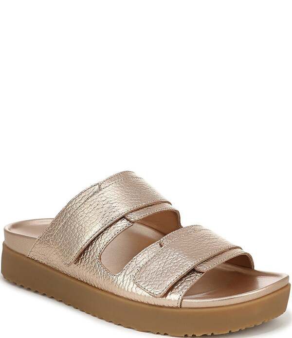 バイオニック レディース シューズ サンダル レザー Vionic Riviera Leather Banded Slide Sandals Bronze