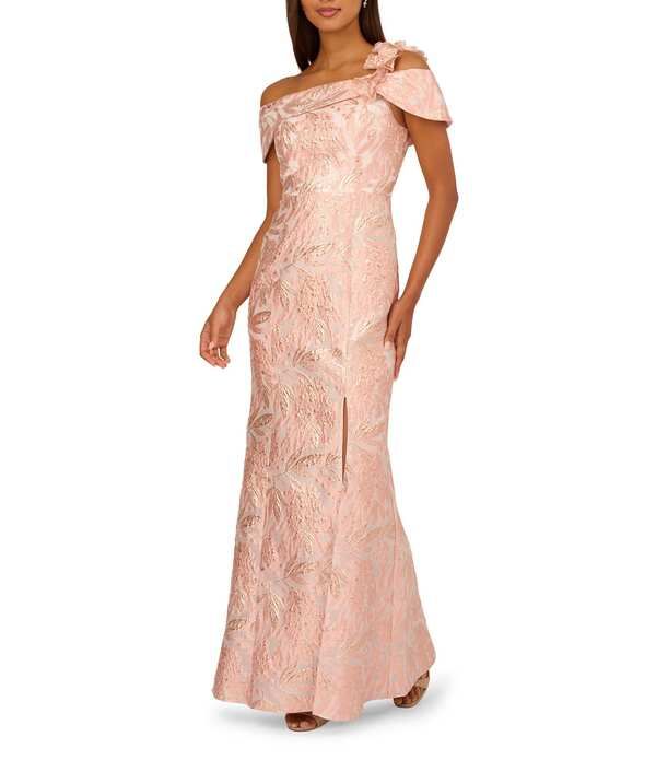 アドリアナ パペル レディース トップス ワンピース フラワー柄 フラワー Adrianna Papell 3D Floral Jacquard OffTheShoulder Gown Blush ブラッシュ