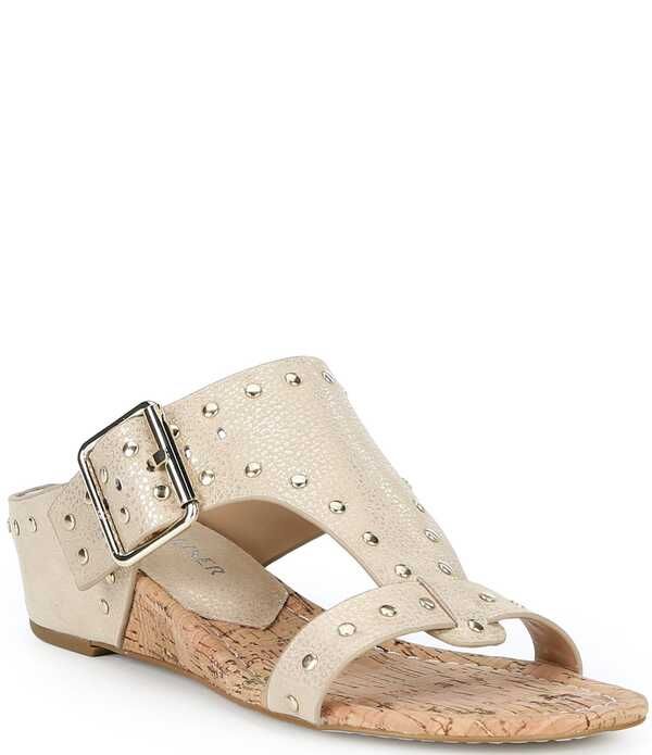ドナルドプリネール レディース シューズ サンダル レザー Donald Pliner Ofelia Studded Tumbled Leather Wedge Slide Sandals Platinum