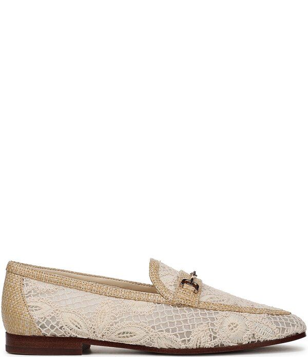 サムエデルマン レディース シューズ スリッポン・ローファー フラワー柄 レース フラワー Sam Edelman Loraine Woven Floralace Bit Buckle Loafers Warm Ivory アイボリー