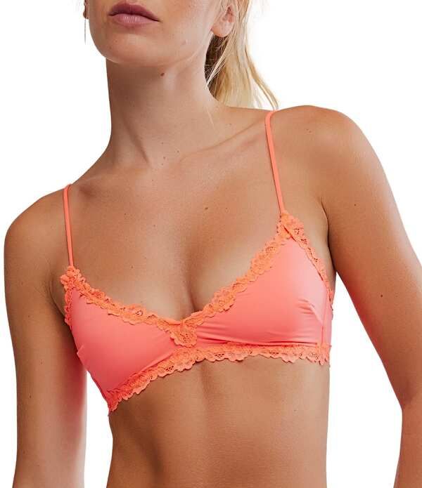 フリーピープル レディース アンダーウェア ブラジャー Vネック ノースリーブ ニット ジャージー Free People Charlie Sleeveless VNeck Jersey Knit Bralette Sunset