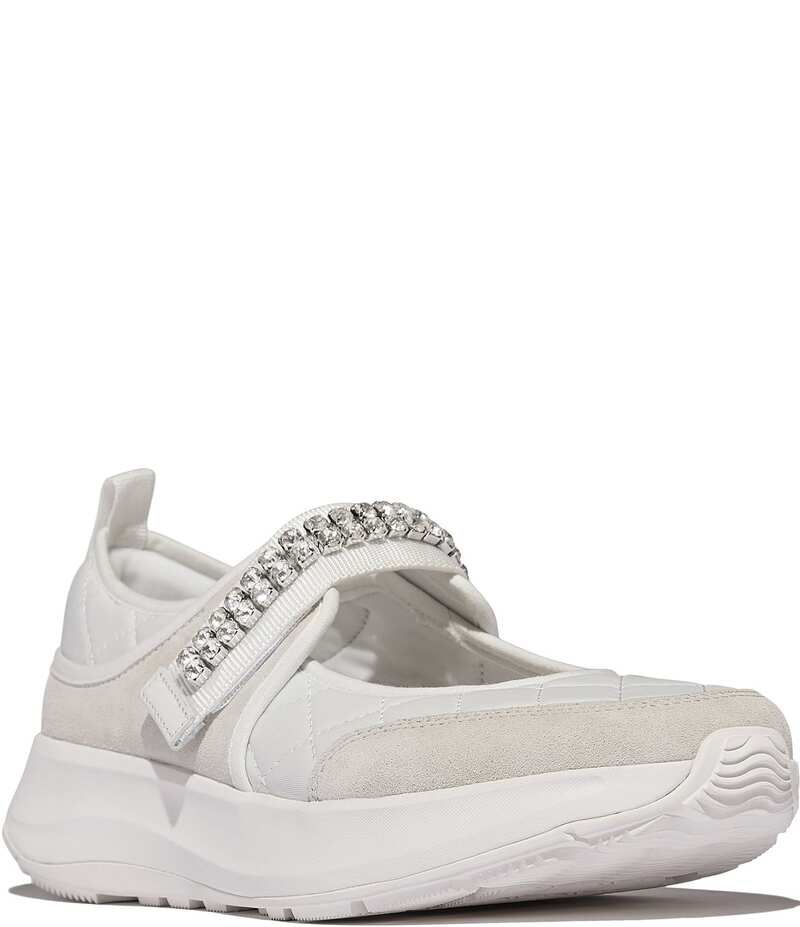 フィットフロップ レディース シューズ スニーカー キルティング Fitflop FMode Flow Crystal Quilted Mary Jane Sneakers Urban White ホワイト